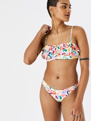 Accessorize Colour Splash Frill Bandeau Bikini Top - Image 1 of 4