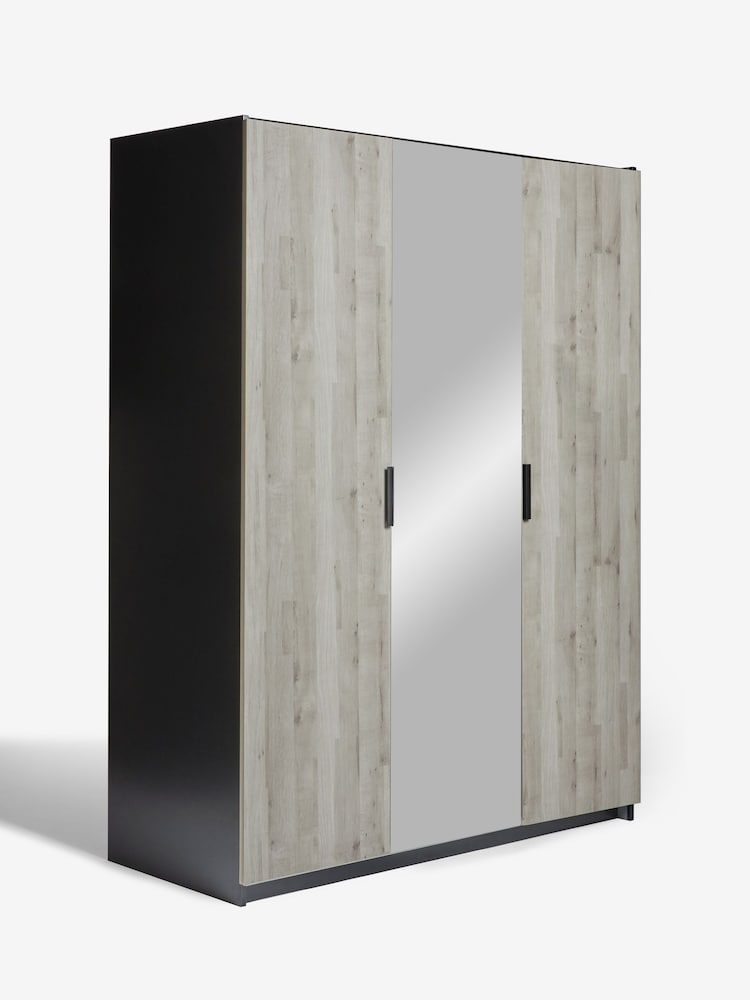 Grey Bronx Oak Triple Effect Semi Fitted Mirrored Wardrobe - Image 4 of 4