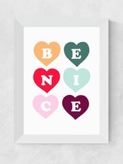 East End Prints White Be Nice Print by Kid of the Village - Image 1 of 2