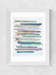 East End Prints Blue Pastel Stripes Print by Mareike Boehmer - Image 1 of 2