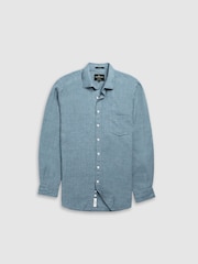 Rodd & Gunn Blue Coromandel Sports Fit Shirt - Image 4 of 5