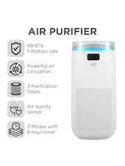 Black & Decker White Air Purifier with 8 Hour Timer - Image 2 of 8