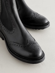 Black Forever Comfort® Brogue Leather Chelsea Boots - Image 3 of 4