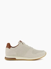 Dune London White Standard Fit Trilogy Perforated Runner Trainers - Image 1 of 5