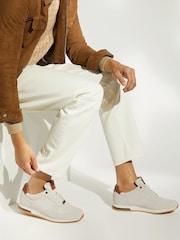 Dune London White Standard Fit Trilogy Perforated Runner Trainers - Image 2 of 5