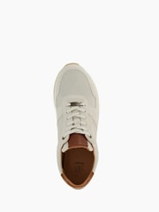 Dune London White Standard Fit Trilogy Perforated Runner Trainers - Image 5 of 5