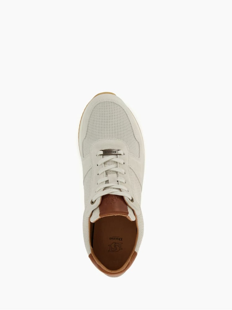 Dune London White Standard Fit Trilogy Perforated Runner Trainers - Image 5 of 5