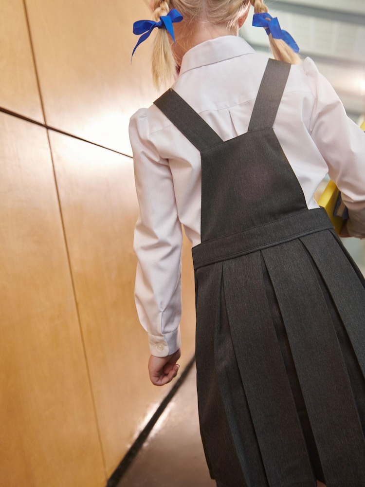 Clarks Grey School Tabard Pinafore Dress - Image 2 of 6 Clarks Grey School Tabard Pinafore Dress - Image 2 of 6