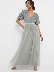 Joanna Hope Green Sequin Bridesmaid Dress - Image 2 of 4