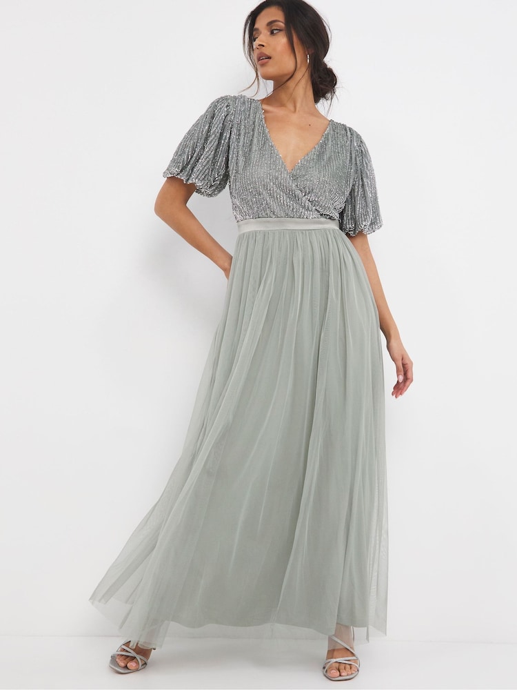 Joanna Hope Green Sequin Bridesmaid Dress - Image 2 of 4