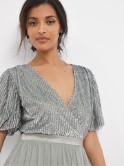 Joanna Hope Green Sequin Bridesmaid Dress - Image 4 of 4
