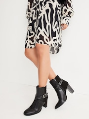 Black Forever Comfort® Buckle Detail Heeled Ankle Boots - Image 2 of 8