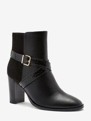 Black Forever Comfort® Buckle Detail Heeled Ankle Boots - Image 6 of 8