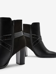 Black Forever Comfort® Buckle Detail Heeled Ankle Boots - Image 7 of 8