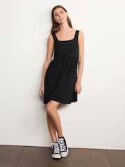Black Sleeveless Babydoll Midi Dress - Image 2 of 6