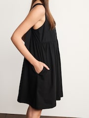 Black Sleeveless Babydoll Midi Dress - Image 4 of 6