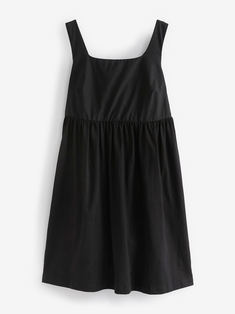 Black Sleeveless Babydoll Midi Dress - Image 6 of 6