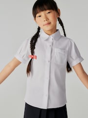 Clarks White Girls Bow Short Sleeve Shirt - Image 1 of 11