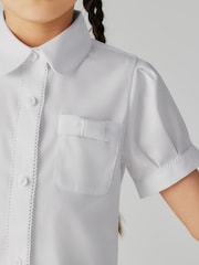 Clarks White Girls Bow Short Sleeve Shirt - Image 6 of 11