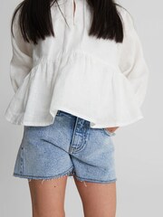 Reiss Light Blue Mila Jr Denim Shorts - Image 3 of 5