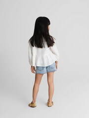 Reiss Light Blue Mila Jr Denim Shorts - Image 4 of 5