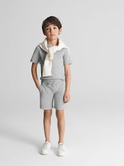Reiss Dusty Blue Henry Drawstring Jersey Shorts - Image 1 of 6