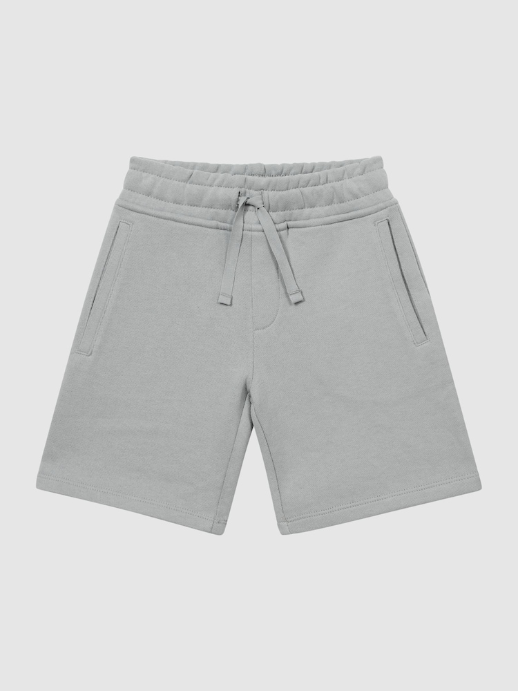 Reiss Dusty Blue Henry Drawstring Jersey Shorts - Image 2 of 6 Reiss Dusty Blue Henry Drawstring Jersey Shorts - Image 2 of 6