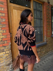 Never Fully Dressed Leopard Bow Cardigan - Bilde 3 av 5