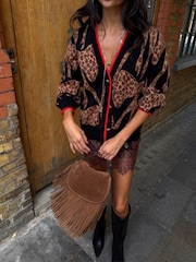 Never Fully Dressed Leopard Bow Cardigan - Bilde 4 av 5