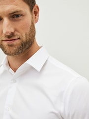 White Slim Fit 100% Cotton Shirts 3 Pack - Image 5 of 6