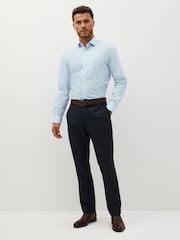 White/Blue Slim Fit Easy Care Single Cuff Shirts 2 Pack - Image 7 of 9