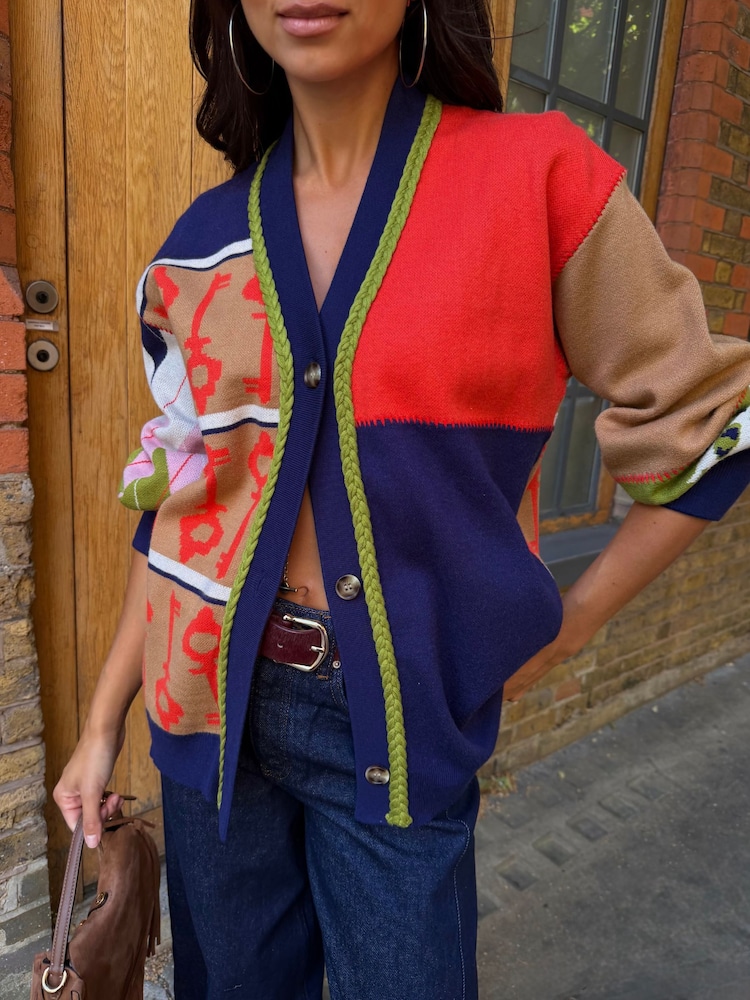 Never Fully Dressed Blue Splice Martha Cardigan - Image 2 of 5