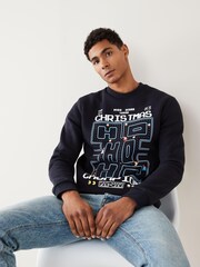 Bleu marine - pull sweat Noël Pac-Man - Image 4 of 5