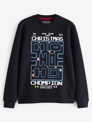 Bleu marine - pull sweat Noël Pac-Man - Image 5 of 5