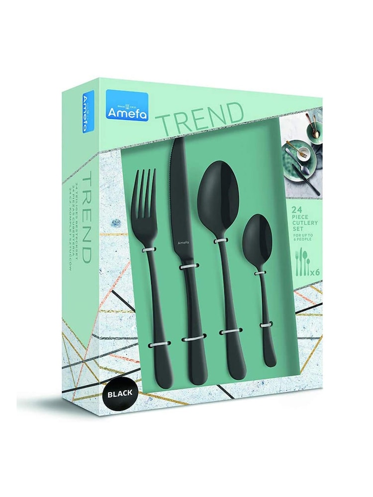 Amefa Black Austin Cutlery 24 Piece Set - Image 3 of 3