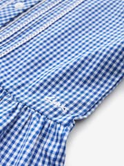 Clarks Sky Blue Clarks Gingham School Dress and Scrunchie Set - Image 10 of 11