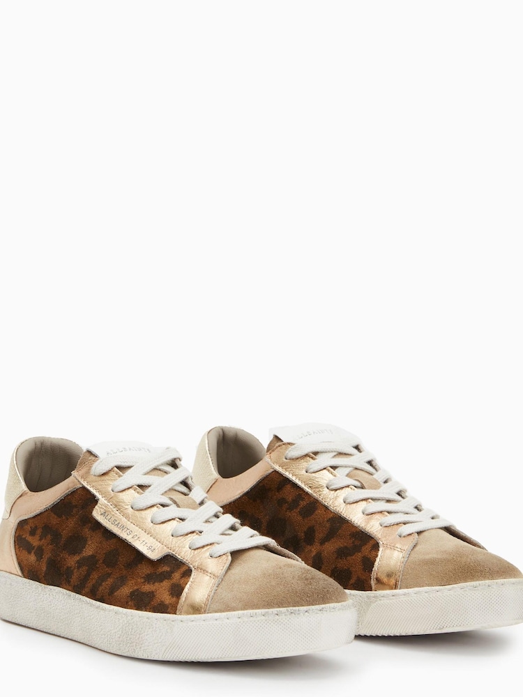 AllSaints Brown Sheer Leopard Sneakers - Image 2 of 6