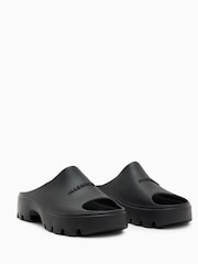 AllSaints Black Eclipse Flatform Sliders - Image 2 of 5