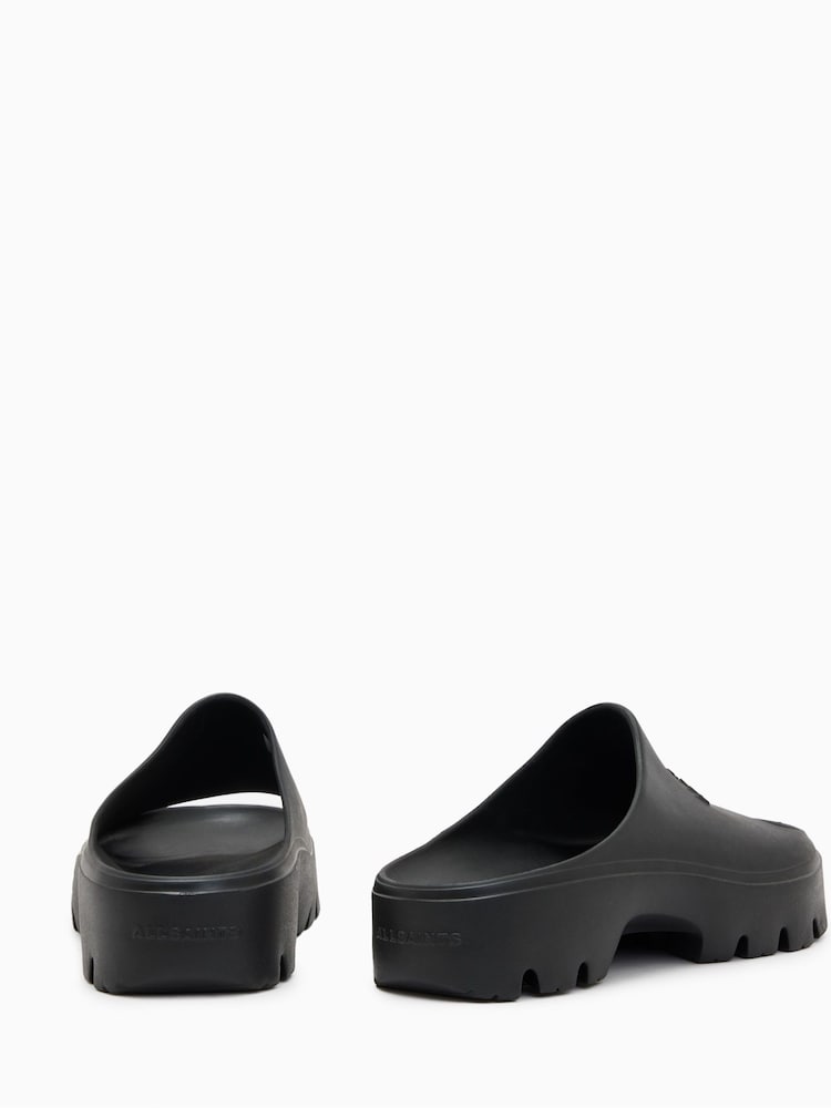 AllSaints Black Eclipse Flatform Sliders - Image 3 of 5