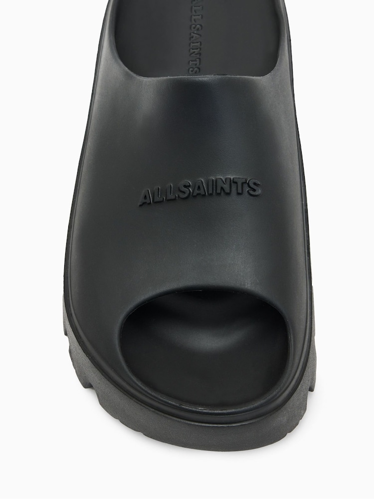 AllSaints Black Eclipse Flatform Sliders - Image 4 of 5