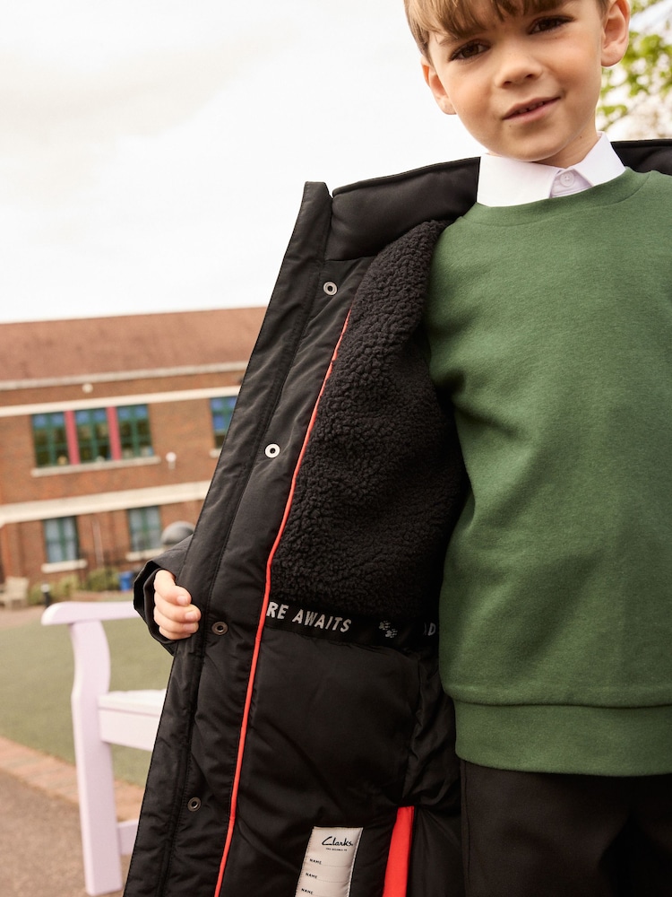 Clarks Black Boys Black Waterproof Parka Coat - Image 2 of 9