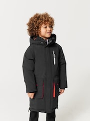 Clarks Black Boys Black Waterproof Parka Coat - Image 7 of 9