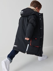 Clarks Black Boys Black Waterproof Parka Coat - Image 9 of 9
