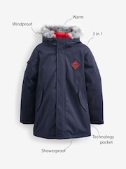 Clarks Navy Clarks Boys Navy Shower Resistant 3-in-1 Coat - Image 5 of 5