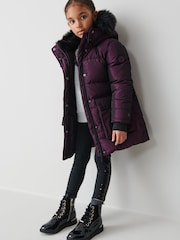 Clarks Purple Girls Puffer Coat - Image 2 of 9