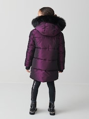 Clarks Purple Girls Puffer Coat - Image 4 of 9