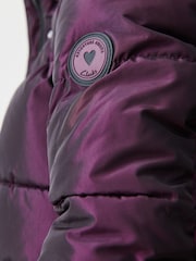 Clarks Purple Girls Puffer Coat - Image 5 of 9