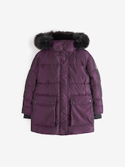 Clarks Purple Girls Puffer Coat - Image 7 of 9