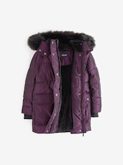 Clarks Purple Girls Puffer Coat - Image 8 of 9