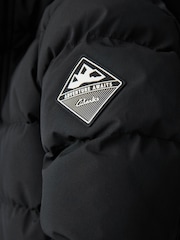 Clarks Black Longline Shower Resistant Puffer Coat - Image 12 of 16
